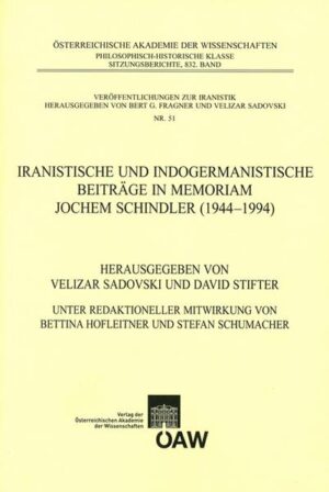 Iranistische und indogermanistische Beiträge in Memoriam Jochem Schindler (1944-1994) | Bundesamt für magische Wesen