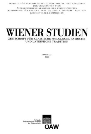 Wiener Studien ‒ Zeitschrift für Klassische Philologie, Patristik und lateinische Tradition, Band 122/2009 | Kurt Smolak