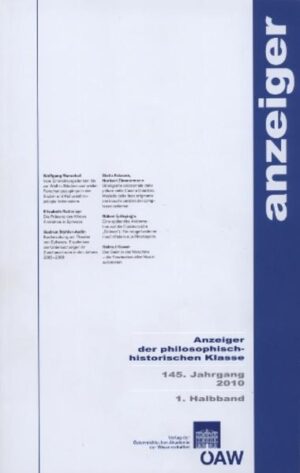 Anzeiger der philosophisch-historischen Klasse 145. Jahrgang 2010 1. Halbband | Bundesamt für magische Wesen