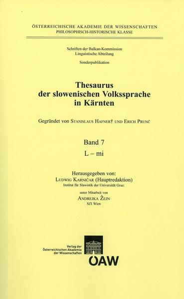 Thesaurus der slowenischen Volkssprache in Kärnten: Thesaurus der slowenischen Volkssprache in Kärnten. Band 7: L -mi | Bundesamt für magische Wesen