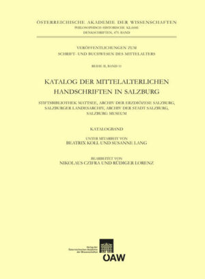 Katalog der mittelalterlichen Handschriften in Salzburg | Bundesamt für magische Wesen