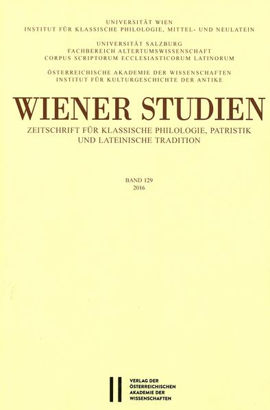 Wiener Studien. Zeitschrift für Klassische Philologie