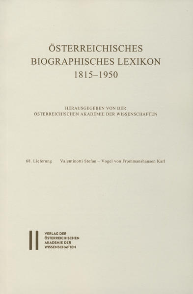 Österreichisches Biographisches Lexikon 1815-1950: Österreichisches Biographisches Lexikon 1815-1950 Lieferung 68 | Bundesamt für magische Wesen