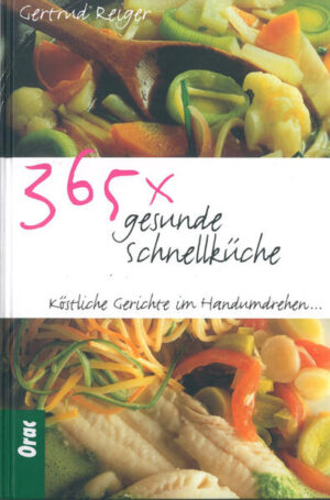 Köstliche Menüs für 365 Tage im Jahr, im Handumdrehen zubereitet Endlich wieder lieferbar: bisher 20.000 verkaufte Exemplare! Mit „365 x gesunde Schnellküche“ können Sie an jedem Tag des Jahres ein köstliches, gesundes und im Handumdrehen zubereitetes Menü auf den Tisch zaubern. Ein unverzichtbares Buch in jeder Küche. Die Speisen sind fettarm, ballaststoffreich und enthalten alle notwendigen Vitamine. Für alle Gerichte sind die Kalorienwerte, der Kohlenhydrat- und Cholesterinwert angegeben. „365 x gesunde Schnellküche“: Das Lieblingskochbuch all jener, die gerne gesund und gut essen, aber wenig Zeit zum Kochen haben.