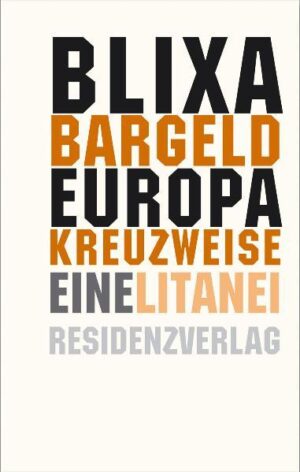 ICH SOLL EINEN TEXT VERFASSEN, ein Buch schreiben, eine Litanei anstimmen. Ich bin nicht katholisch und mir fehlt die passende Erinnerung. Meine Freundin Maria, aus Bayern (katholisch und Literaturwissenschaftlerin), die ich bei solchen Gelegenheiten anrufe, schreibt mir aus Berlin: „Was mir an dieser Textsorte am interessantesten erscheint, ist die dialogische Form und vor allem die Möglichkeit, Passagen zu wiederholen bzw. wieder aufzunehmen, der Text also potentiell unendlich ist … ganz wichtig ist auch, dass die Litanei ein Text zum HÖREN ist …“ Das müsste sich ja mit mir treffen. In ein paar Tagen werde ich in Europa sein. Ich werde wieder 2 Monate überwiegend in einem Bus verbringen. Von Lissabon bis Moskau, Oslo bis Neapel, Europa kreuz und quer. Vielleicht sollte ich Maria auch noch fragen, was ein Exposé ist. Was es genau ist. Ich glaube, ich weiß, worauf es hinausläuft: Pressetext, Waschzettel, Kurzbeschreibung. Also bitte: Auf der Reise durch Europa hat der Sänger, Komponist, was weiß ich was, einen zirkulären Text verfasst, einen Monolog, eine Litanei, eine Idiotennovelle, einen Bildungsroman in der erstbesten Person, eine Gardinenpredigt. Europa kreuzweise. Plus 12 Kochrezepte. Blixa Bargeld