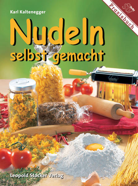 Das erste umfassende Buch für selbstgemachte Nudeln aller Art! · Nudelteig aus Weizen, Dinkel, Vollkornmehl, Mehrkornteigwaren · Teigherstellung mit Tomatenmark, Pfefferoni, Spinat oder Kürbiskernen, mit Bärlauch, Basilikum, Petersilie und Schnittlauch, mit Oliven oder Knoblauch-, Rotwein- und Lachsnudeln