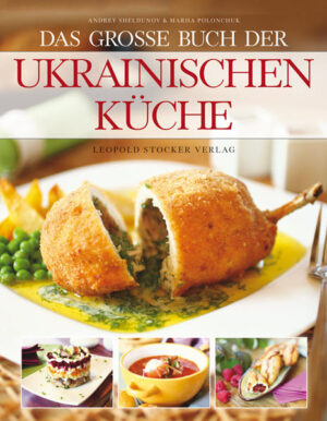 Das erste umfassende Buch der ukrainischen Küche bringt 120 Rezepte aus allen Landesteilen: gefülltes Hühnerkotelette „Kiew“ und Schweinefleisch auf Kosakenart, den berühmten Borschtsch in roter und grüner Variante und auch die pikant gefüllten Kohlrouladen „Golubtsi“. Die großformatigen Abbildungen zeigen jedes Gericht, und wo es nötig ist, helfen über 150 Ablaufbilder Schritt für Schritt bei der Zubereitung und zeigen etwa, wie Wareniki, die ukrainische Variante der Maultaschen oder Tortellini, gefüllt und geformt werden. Von Vorspeisen wie „Hering im Schlafrock“ über die zahlreichen Fisch- und Geflügelgerichte der ukrainischen Küche spannt sich der Bogen bis hin zu mit Fleisch, Gemüse oder auch süß gefüllten „Pirogen“. Der Vielfalt ukrainischer Kuchen und Desserts ist ebenso ein eigenes Kapitel gewidmet wie traditionellen Speisen für das Weihnachts- und Osterfest. Ein einleitender Teil erzählt alles Wissenswerte über die Besonderheiten der ukrainischen Küche und ihrer Produkte, über die „Nationaldroge“ Salo, einem in großer Vielfalt erhältlichen Selchspeck, über Wodka, Krimsekt, geräucherten Stör und andere regionale Köstlichkeiten. Andrey Sheldunov arbeitet bereits seit mehr als zehn Jahren als selbständiger Fotograf und hat sich auf Produkt- und Food-Fotografie für kulinarische Zeitschriften und den Werbebereich spezialisiert. Maria Polonchuk arbeitet als Köchin und Food-Stylistin nicht nur für kulinarische Magazine, sondern ist auch als Fachberaterin für die Gastronomie tätig. Beide Autoren leben und arbeiten in der Ukraine. Ihr erstes gemeinsames Buch erscheint gleichzeitig in ukrainischer, deutscher und englischer Sprache.