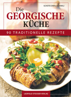 Georgien ist nicht nur ein spannendes Reiseland, sondern bietet auch eine besondere, unvergleichliche Küche, die in immer mehr georgischen Lokalen entdeckt werden kann. Viele Rezepte werden mit Walnüssen oder Granatäpfeln zubereitet, auch eine scharfe Pfefferonipaste namens Adschika und viele frische, grüne Gartenkräuter werden gerne verwendet. Neben zahlreichen Rezepten für Salate und Suppen finden sich Schmorgerichte und Eintöpfe mit Huhn, Fleisch und Fisch, gefüllte Teigtaschen (Kinkali), Maisgerichte und verschiedene Variationen der georgischen Käsepizza Chatschapuri. Mit Honig glasierte Walnüsse, süßer Rosinenreis oder ein Pudding aus Traubensaft schließen das Mahl.