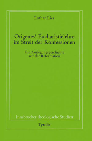 Das Buch beinhaltet die reich belegte Geschichte der Eucharistielehre seit der Reformationszeit. Die vorliegende Habilitationsschrift hat die Wirkungsgeschichte des Origenes in der Neuzeit zum Gegenstand, und zwar des näheren die Rezeption seiner Eucharistielehre vom Zeitalter der Reformation bis zur Gegenwart. Von Erasmus bis Balthasar dehnt der Verfasser das Feld seiner Untersuchungen aus, findet bestimmte Interpretationsmuster und stellt schließlich fest, dass es weder bei Protestanten noch bei Katholiken zu einer adäquaten Rezeption der Eucharistieauffassung des Origenes gekommen ist.