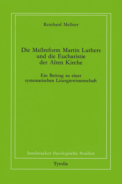 Diese 1989 mit dem Karl-Rahner-Preis ausgezeichnete Grazer Dissertation ist ein mustergültiges Beispiel liturgiewissenschaftlicher Arbeit. Auf dem Hintergrund einerseits der Tradition der ersten Jahrhunderte, andererseits des römischen Kanons und seiner Interpretation im Mittelalter erscheint die von der Rechtfertigungslehre her gewürdigte Neuerung Luthers, besonders seine Messopferkritik, in neuem Licht. Das Ziel des Autors ist es, „die theologischen Aussagen Martin Luthers auf ihre Bedeutung für eine Theologie der Liturgie zu befragen und Luthers Stellung in der liturgischen Tradition zu ermitteln.“