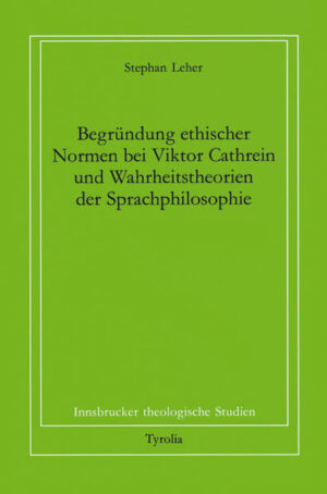 Für die Begründung ethischer Normen stützt sich der Autor auf Thomas von Aquin und Viktor Cathrein. Die verschiedenen Beziehungsgefüge des Menschen (zu Gott, seinem Leib usw.) bzw. seine sozialen Lebensverhältnisse in bezug auf des Verständnis von „Wahrheit als Ordnung“ werden behandelt. Leher versucht mittels sprachphilosophischer Überlegungen moraltheologische Zusammenhänge zu erläutern. Unter dem Gesichtspunkt der Freiheit setzt sich der Autor mit Thomas von Aquins Fragen nach der Wahrheit auseinander und kommt zu einer Neuakzentuierung des Wahrheitsbegriffes. An diesem Punkt tritt er in Kontrast zu Cathrein, der den Freiheitsaspekt des von einem Subjekt zu verantwortenden Handeln vernachlässigt.