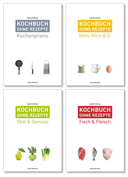 Ab 1. Juni 2023: reduzierter Preis: € 29,90 (früher € 99,90) Ein Kochbuch ohne Rezepte? Es geht um die Geheimnisse hinter den Rezepten: Also alles, worauf man achten muss und was in den Kochbüchern meist nicht zu finden ist! Autorin Ingrid Andreas hat Profi-Köchen jahrzehntelang über die Schulter geschaut, die Tipps und Tricks hinter den Kulissen und hinter den Rezepten gesammelt und selbst in ihrer Küche ausprobiert. Zudem liefert sie eine Einführung in das A bis Z des Küchenjargons: Wer das „Sitzenbleiben“ ausschließlich aus seiner Schulzeit kennt, einen „Spiegel“ nur an der Wand hängen hat, beim „Schröpfen“ ans Finanzamt denkt, wird hier ganz neue Bedeutungsdimensionen erfahren. Ein informatives, vergnügliches Lesebuch mit praktischen Anleitungen zum besseren Gelingen für Pflichtköch*innen und Kochmuffel, aber auch für alle, die gerne kochen. Band 1 widmet sich ausführlich der Küchenpraxis, also dem Insiderwissen übers Schneiden, Rühren, Backen und Garen. ISBN 978-3-7025-0913-2 Band 2 über Mehl, Milch und Ei versammelt Wissenswertes über diese Grundnahrungsmittel und ihre Verarbeitung in der Küche. ISBN 978-3-7025-0914-9 Band 3 bietet das Küchen-Know-how rund um Obst und Gemüse. ISBN 978-3-7025-0915-6 Band 4 beschäftigt sich mit der richtigen Zubereitung von Fisch und Fleisch. ISBN 978-3-7025-0916-3 Für das Lektorat ist die Ernährungswissenschaftlerin und Hauswirtschaftslehrerin Nastasja Pircher verantwortlich, die bereits das „Kochbuch der Bäuerin“ neu überarbeitet hat.