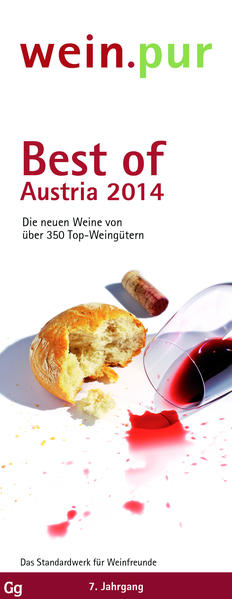 Der neue Guide zu den neuen und top-aktuellen Weinen von über 350 Weingütern ist da! Das jährliche Standardwerk von wein.pur in der 7. Auflage! Sie wollen wissen, welche Weine vom neuen Jahrgang wirklich empfehlenswert sind? wein.pur gibt Ihnen mit rund 3.500 Spitzenweinen von über 350 österreichischen Top-Weingütern die facettenreiche Antwort. Die besten Weine, die typischsten Weine, die günstigsten Weine, lagerfähige Weine, Weine mit Spaßfaktor, Über-Drüber-Weine, leichte Weine. usw. wein.pur "Best of Austria 2014" bietet eine große Auswahl der interessantesten Weine der besten Weingüter Österreichs.