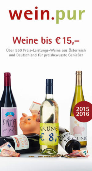 Guter und günstiger Wein für alle! Es müssen nicht immer die teuersten und bekanntesten Weine sein, die Freude bereiten. Die Redaktion der Zeitschrift wein.pur hat aus mehreren hundert Weinen aus Österreich und Deutschland die spannendsten Exemplare für diesen Guide ausgewählt und bewertet. Die übersichtliche Gliederung führt Sie schnell zum passenden Wein für jeden Anlass und für jedes Budget - egal ob Grüner Veltliner bis € 10,- oder charaktervoller Blaufränkisch. Die Einteilung nach Preisen, Rebsorten und Weinbaugebieten erleichtert das rasche Auffinden der gewünschten Weine. Zusätzlich geben die Weinbewertungen und Beschreibungen Aufschluss über die Qualität. Die Kontaktdaten der einzelnen Weingüter - darunter auch viele Geheimtipps - sowie die wichtigsten Bezugsquellen in Österreich und Deutschland ergänzen diesen nützlichen Ratgeber.