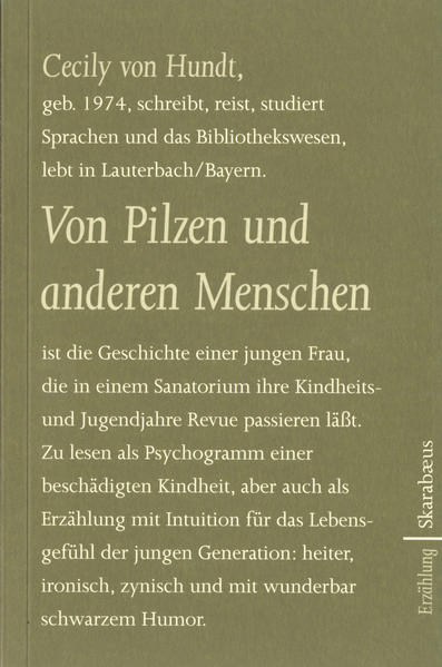 "Von Pilzen und anderen Menschen" ist die Geschichte einer jungen Frau, die in einem Sanatorium ihre Kindheits- und Jugendjahre Revue passieren lässt. Zu lesen als Psychogramm einer beschädigten Kindheit, aber auch als Erzählung mit Intuition für das Lebensgefühl der jungen Generation: heiter, ironisch, zynisch und mit wunderbar schwarzem Humor. Ein vielversprechendes Debüt!