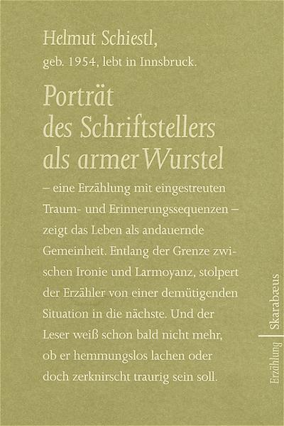 "Porträt des Schriftstellers als armer Wurstel", eine Erzählung mit eingestreuten Traum- und Erinnerungssequenzen, zeigt das Leben als andauernde Gemeinheit. Entlang der Grenze zwischen Ironie und Larmoyanz, stolpert der Erzähler von einer demütigenden Situation in die nächste. Und der Leser weiß schon bald nicht mehr, ob er hemmungslos lachen oder doch zerknirscht traurig sein soll. Ausgezeichnet mit der Buchprämie des Bundeskanzleramtes.