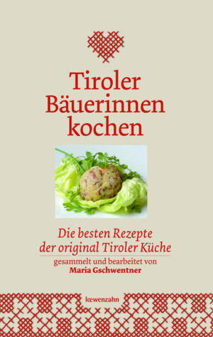 KULINARISCHE GAUMENFREUDEN AUS DEM HERZEN TIROLS! Interessieren Sie sich für die einfache und naturnahe Küche, so liegen sie mit dieser Rezeptsammlung genau richtig! Die bekannte Bäuerin Maria Gschwentner hat ausgewählte Rezepte der typischen Tiroler Küche gesammelt und nachgekocht. Von altbekannten Köstlichkeiten wie Brezensuppe oder Gerstensuppe, über Schweinsbraten und Tiroler Gröstel bis hin zu Apfelkuchen und Vollkornbrot bietet dieses Werk eine breite Palette an kulinarischen Gaumenfreuden. Liköre und Eingelegtes runden das Buch ab. - 140 ausgewählte Originalrezepte der typischen Tiroler Küche - mit regionalen Produkten - erweiterte Neuauflage - kleine Sammlung an Dialektausdrücken - Streifzug durch die Regionen Tirols - bestens geeignet als Geschenk Mit reichlich frischen Erzeugnissen aus der Region wie Butter, Topfen, Käse, Milch, Obst, Gemüse, Kräuter, Eier und Fleisch gelingt die Tiroler Bauernküche! Die Rezepte wecken Ihre Kreativität, die Tiroler Bäuerinnen zeigen verständlich und auch für Hobbyköche leicht nachvollziehbar, wie man mit wenigen Grundnahrungsmitteln vielfältige Speisen zaubern kann! "Ein großartiges Buch um die authentische Tiroler Küche kennenzulernen, besonders praktisch beim Kochen: das handliche Format!" "Die Vielfalt an Gerichten, die man aus einigen wenigen Grundnahrungsmitteln zubereiten kann, ist wirklich beeindruckend. Das Buch sollte in keiner Küche fehlen." Weitere Bücher der Autorin: "Rotholz kocht", Vielfach bewährt - die besten Rezepte der Fachschule Rotholz! "Rotholz is(s)t einfach gut", Die Rotholzer SchülerInnen des Abschlussjahrganges 2010/11 entdecken alte Speisen, kochen sie nach und machen sie wieder modern! "Das Bäuerinnen-Buffet", so gelingt das perfekte Buffet!