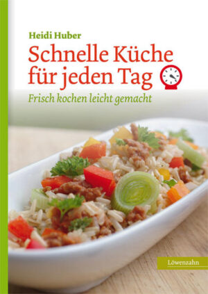 FRISCH UND GESUND KOCHEN - SO GEHT ES RUCK, ZUCK! Schnell aus einfachen Zutaten etwas Köstliches zaubern - das gelingt mit den vielfältigen Rezeptideen von Heidi Huber. Suppen, knackiges Gemüse, unkomplizierte Kartoffel-, Reis- oder Nudelgerichte, pikante und süße Hauptspeisen oder zeitsparende Kuchen- und Tortenrezepte sorgen für Abwechslung. Egal ob man Lust auf Klassiker wie Speckknöderl oder Zwiebelrostbraten hat, oder kreative Blitzgerichte wie Cranberry-Nüsse-Reis ausprobieren möchte, die alltagstauglichen Gerichte sind im Handumdrehen zubereitet. Auch für Gäste und an Festtagen kann man damit stressfrei kochen. - leicht nachkochbare Gerichte, die schmecken - abwechslungsreiche und gesunde Ideen für jeden Tag - erprobte Rezepte mit einfachen Zutaten - für alle, die trotz schneller Küche nicht auf Gesundes und Genuss verzichten wollen - stressfrei und kreativ kochen durch Vorratshaltung - Tipps zur richtigen Küchenausstattung - mit Saisonkalender - frisches Obst und Gemüse in der schnellen Küche Eine gesunde Ernährung stärkt Körper, Geist und Seele. Heidi Huber zeigt, dass gesunde, ausgewogene Gerichte nicht stundenlanges Zubereiten erfordern. Ihre Rezepte sind perfekt auf den Familienalltag abgestimmt, dank ihren hilfreichen Tricks zaubert man ganz ohne Zeitdruck frische Köstlichkeiten auf den Tisch. Entdecken Sie die gesunde Alternative zu Tiefkühlkost und Mikrowellengerichten - Heidi Hubers auf die Jahreszeit abgestimmten Rezepte und Küchentipps helfen Ihnen, kreativ und gesund zu kochen und dabei sogar noch Zeit zu sparen! „Ich freue mich, wenn meine erprobten Rezepte den Alltag erleichtern." Heidi Huber „Das perfekte Buch für den Alltag als berufstätige Mutter, die trotz des Zeitmangels nicht auf eine frische und gesunde Küche verzichten will." „Auf jeder Seite merkt man, dass dieses Buch sich an der Praxis orientiert. Sehr gut durchdacht: der praktische Grundstock an Lebensmitteln, die man immer im Haus haben sollte. Eine echte Alltagshilfe!" Weitere Bücher der Autorin: - "Das Jahreszeitenkochbuch zum Abnehmen" - "Das Bäuerinnen-Kochbuch der Jahreszeiten" - "Alles von der Milch. Köstlich & selbst gemacht. Joghurt, Butter, Topfen/Quark, Käse und mehr"