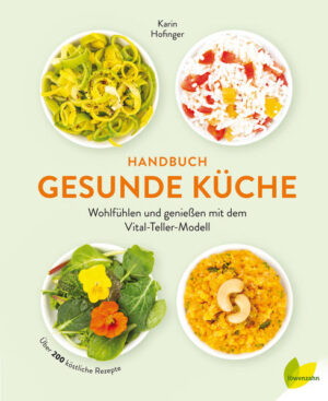 GESUND UND NÄHRSTOFFREICH DAS GANZE JAHR ÜBER Wie können wir uns jeden Tag ganz einfach etwas Gutes tun? Indem wir unseren Körper und unsere Seele mit der richtigen Energie versorgen! Und das geht am einfachsten über eine gesunde Ernährung. Wer wissen möchte, wie man im Alltag gesund und genussvoll essen kann, der ist bei Karin Hofinger genau richtig. VITAL-TELLER-MODELL Inspiriert durch die ayurvedische Küche, kreiert die Ernährungsberaterin und Mikronährstoff-Spezialistin einen praktischen Leitfaden, der genau zeigt, wie Sie mit vertrauten Zutaten ein gesundes und ausgewogenes Essen kochen können. Das Geheimnis liegt nämlich in der richtigen Kombination der Lebensmittel! Mit dem Vital-Teller-Modell können Sie sich Ihr vollwertiges Menü aus über 200 schmackhaften Rezepten nach Belieben selbst zusammenstellen und ganz einfach zubereiten - vom Frühstück bis zum Abendessen. Ihr Körper bekommt so alle wichtigen Nährstoffe, damit Sie sich jeden Tag fit und gestärkt fühlen. RUNDUM-RATGEBER Karin Hofingers umfassendes Handbuch vereint praktische Tipps, köstliche Rezepte und informatives Fachwissen rund um eine moderne, gesunde Küche, die sich problemlos in den Alltag integrieren lässt. - über 200 alltagstaugliche Rezepte für einen gesunden Lebensstil - Blitzgerichte und Zeitspartipps für Eilige - vom Frühstück über köstliche Snacks bis hin zu Smoothies und ausgewogenen Abendmahlzeiten - praktisch und köstlich: einfache Rezepte zum Wohlfühlen mit unkomplizierten Zutaten - das Vital-Teller-Modell versorgt Sie mit allen wichtigen Mikronährstoffen - zahlreiche, einfache Grundrezepte mit vielen kreativen Variationsmöglichkeiten - umfassender Ratgeber mit ausführlichem Lebensmittel-, Nährstoff- und Vitalstoff-ABC