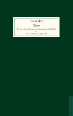 Die schweizer Journalistin Else Spiller (1881-1948) erkundete - aufgerüttelt durch den Anblick des Kinderelends in Wien und in Begleitung der Heilsarmee - die „Schlammviertel“ von Amsterdam, London, Paris, Köln, Dresden, Berlin, Hamburg und Kopenhagen, tief ergriffen von den dort herrschenden Zuständen. Die im Jahr 1911 in Buchform veröffentlichten Eindrücke dieser Reisen sind ein spannendes Dokument zum Großstadtdiskurs der vorvorigen Jahrhundertwende, zur heftig diskutierten sozialen Frage und deren politischen Lösungsversuchen. Mit dem englischen Titel „Slums“ nahm Else Spiller einen Begriff auf, der in der Folge auch im deutschen Sprachraum zum Synonym für die Elendsviertel moderner Großstädte werden sollte. Der Wiener Historiker und Stadtforscher Peter Payer gibt das vergessene Großstadtdokument neu heraus, ergänzt um ein Nachwort, das die Verdienste dieser frühen Stadtforscherin würdigt, die auch in späteren Jahren als Initiatorin von Soldatenund Arbeiterstuben und Gründerin des „Schweizer Verbandes Volksdienst“ ihr soziales Engagement bewahrte.