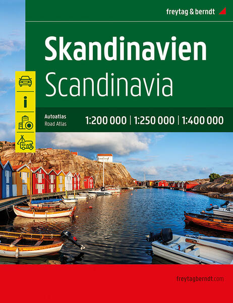 Der Straßenatlas Skandinavien 1:200.000 - 400.000 ist der richtige Begleiter für alle Urlauber die mit dem Auto im hohen Norden unterwegs sind und auch die Gegend links und rechts der Autobahn kennenlernen wollen. Er ist ideal für die Planung und erweist sich auch während der Reise als unverzichtbare Orientierungshilfe. Mit dem detaillierten Kartenbild und dem genauen Maßstab lassen sich auch weniger befahrene Nebenstraßen entdecken. Landschaftlich schöne Strecken sind farblich hervorgehoben. Informationen zum Straßenatlas Skandinavien Maßstab 1:200.000: Dänemark Maßstab 1:250.000: Norwegen Süd, Schweden Süd Maßstab 1:400.000: Norwegen Nord, Schweden Nord, Finnland Spiralbindung verdeckt Touristische Informationen Ortsregister mit Postleitzahlen Camping- und Stellplätze 14 Innenstadtpläne 466 Seiten, Format 23.5 x 29,7 cm Der ideale Autoatlas für Skandinavien Das dichte Straßennetz ist exakt abgebildet, landschaftlich schöne Abschnitte und Touristenstraßen sind farblich hervorgehoben und viele Ausflugsziele sind in der Karte eingezeichnet. Auto- und Motorradfahrer schätzen die exakte Kartographie von freytag & berndt besonders für die Planung und Orientierung vor Ort. Damit die Reise auch mit Wohnmobil, Wohnwagen oder Camper gut planbar ist, sind alle Camping- und Stellplätze im Atlas eingezeichnet. Verdeckte Spiralbindung Der Autoatlas Skandinavien ist besonders komfortabel in der Handhabung da er sich durch die Spiralbindung bequem aufklappen lässt. So bleibt die gewünschte Seite auch während der Fahrt immer geöffnet. Innenstadtpläne Mit den enthaltenen Cityplänen kann man sich in den Städten gut orientieren, darunter etwa Bergen, Göteborg, Helsinki, Kopenhagen, Malmö und Oslo. Gedruckt in Österreich