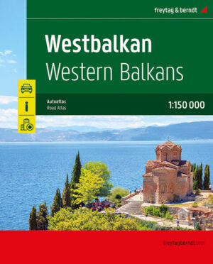 Neben der übersichtlichen Gestaltung bietet der Straßenatlas "Balkan Süd 1:200.000 - 1:500.000" zahlreiche Zusatzinformationen wie z.B. Straßenbeschaffenheit, Sehenswürdigkeiten, Campingplätze und diverse Innenstadtpläne. Mit dem umfangreichen Ortsregister gelingt zudem eine rasche Orientierung. Karten enthalten im Superatlas Balkan Süd: Planungskarte Balkan 1:1 Mio. Bosnien und Herzegowina 1:200.000 Serbien 1:200.000 Montenegro 1:200.000 Kosovo 1:200.000 Mazedonien 1:200.000 Albanien 1:200.000 Griechenland 1:500.000 Bulgarien 1:500.000 Rumänien & Moldawien 1:500.000 Details: Touristische Informationen, Ortsregister mit Postleitzahlen, Entfernungen in km