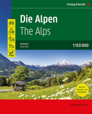 Der Straßenatlas "Atlas der Alpen 1:150.000" ist der ideale Wegbegleiter für alle, die mit dem Auto in den Alpen unterwegs sind und dabei nicht nur Autobahnen und Schnellstraßen nutzen möchten. Mit dem detailreichen Kartenbild und dem genauen Maßstab lassen sich auch Nebenstraßen und Fahrwege entdecken die in Übersichtskarten nicht eingezeichnet sind. Landschaftlich schöne Strecken sind eigens hervorgehoben. Für Camper und Caravan-Enthusiasten wurden alle Camping- und Stellplätze eingezeichnet. Thematisch folgt die Abdeckung dem gesamten Alpenbogen von Marseille im Westen bis Bratislava im Osten. Österreich und die Schweiz sind dabei komplett abgedeckt, alle angrenzenden Länder soweit die Alpen reichen. Details: Ortsregister, Citypläne, Camping- und Stellplatzinfos, Planungskarte Europa 1:3,5 Mio. Autoatlanten und Straßenkarten von freytag & berndt sind für viele Länder und Regionen weltweit erhältlich.