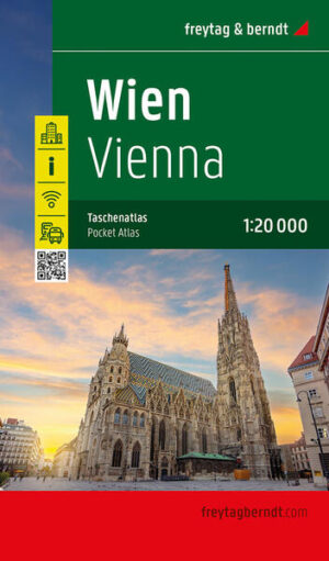 Mit dem handlichen Taschenatlas Wien 1:20.000 finden Sie sich in der Bundeshauptstadt bestens zurecht. Das umfangreiche Straßenverzeichnis enthält die Namen aller Straßen, Gassen, Wege und Plätze sowie die jeweilige Postleitzahl. Ein eigener Innenstadtplan zeigt das Zentrum im Maßstab 1:15.000. Details zum Stadtatlas Wien Einbahnen Durchfahrtsplan Öffentliche Verkehrsmittel Schnellverbindungen Straßenverzeichnis Gratis WLAN Format: 16 x 9,4 cm