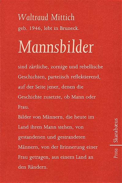 Es wird schwierig sein, das zu erzählen, was erzählt werden soll. Es ist das Generationsschicksal von Männern, geboren in den späten vierziger Jahren dieses endlosen Jahrhunderts, aufgewachsen an den Rändern, wo die Geschichte nachsichtiger und grausamer war als anderswo. Erzählt von mir, die involviert war und es noch immer ist. Erzählt von einer Frau. Meine Geschichten werden parteiisch sein, aber welche Wahrheit ist das nicht? Ich kann nichts für mich ins Feld führen, außer daß ich mit ihnen gelebt, daß ich einige geliebt, manche gehaßt habe und daß ich weiß, wovon die Rede geht, wenn von ihnen die Rede ist. Waltraud Mittich erzählt in "Mannsbilder" zärtliche, zornige und rebellische Geschichten, in denen sie sich auf die Seite jener stellt, denen die Geschichte zusetzte, ob Mann oder Frau. Oft knapp und doch poetisch, fast archaisch anmutend verkürzt, aber immer parteiisch zeichnet sie Bilder von Männern, die heute ihren Mann stehen, von gestandenen und gestrandeten Männern, getragen von der Erinnerung einer Frau, aus einem Land an den Rändern. Zugleich erzählt sie eine andere Geschichte des Landes Südtirol, eine Geschichte, die an der Wohlgefälligkeit und der scheinbaren Anständigkeit kratzt, eine Geschichte, die nicht in Ruhe lassen will und lassen kann, woran so viele zugrunde gegangen sind. Aus der Montage von Texten aus der Tageszeitung des Landes, Kinoprogrammen, Liedtexten, politischen Ereignissen von Weltbedeutung erhält der Text eine zusätzliche Dimension und Dichte, ein klaffender Abgrund tut sich auf zwischen dem Geschehen der "großen" Welt und dem, was in der "kleinen" Welt von Bedeutung ist.