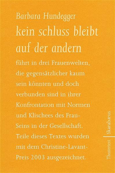 nutte nonne lesbe - die Lyrikerin Barbara Hundegger montiert in ihrem ersten Theatertext drei Frauenleben ineinander, die unterschiedlicher kaum sein könnten: Gloria ("um die 40"), Prostituierte. Amata ("um die 40"), Nonne im Orden der Karmelitinnen. Pat ("um die 40"), Lesbe und engagiert in der Frauenbewegung. Wo Barbara Hundegger diesen so gegensätzlichen Lebenskonzepten von Frauen eine Sprache verleiht, werden unter den Klischees und Zuschreibungen Persönlichkeiten sichtbar, die sich aus den gesellschaftlich vordefinierten Rollenbildern zu lösen versuchen, die Verwobenheit in die Zusammenhänge der Gesellschaft brechen und um ihre Individualität kämpfen. Barbara Hundegger verzichtet weitgehend auf Beschreibungen und Interpretationen von außen. Ihr Text ist durchzogen von einem Blick von innen, der eine ungewohnte Annäherung erlaubt an die Lebenslagen dreier Frauen, die durch ihre Verweigerung gegenüber den heterosexuellen Normen unserer Gesellschaft miteinander verbunden sind. Barbara Hundegger verwendet Gesprächsnotizen, Interviewauszüge und Zitate. Verbunden mit Gedichtsequenzen (für die Hundegger mit dem renommierten Christine-Lavant-Lyrikpreis ausgezeichnet wurde), gesprochen von einem Frauenchor ("um die 40"), in denen sich die Meisterinnenschaft der Lyrikerin Hundegger beweist, gestaltet sie daraus einen atmosphärischen Theatertext, der auch in Buchform intensive Leseeindrücke hinterlässt. Neben der regulären Ausgabe dieses Theatertextes erscheint eine limitierte Sonderausgabe mit beigelegter CD.