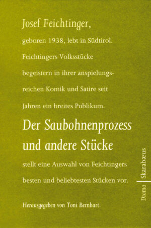 Josef Feichtinger ist der meistgespielte Südtiroler Theaterautor. Seine Volksstücke, in denen er sich in die Tradition des großen Johann Nepomuk Nestroy stellt, begeistern seit Jahrzehnten ein breites Publikum mit ihrer anspielungsreichen Komik und ihrer Satire - so etwa die in der Antike angesiedelte Komödie „Der Saubohnenprozess“ oder das Puppenspiel „Der Zerz vom Zerzatal“. Dass Josef Feichtinger aber auch das tragische Fach meisterhaft beherrscht, zeigt das Drama „St. Valentin“, Feichtingers wohl beeindruckendstes und persönlichstes Werk. Feichtinger greift darin das deutsch-italienische Auswanderungsabkommen von 1939 auf, die sogenannte Option. Er stellt jedoch nicht, wie in den meisten literarischen Bearbeitungen des Themas, das Schicksal der „Dableiber“, sondern jenes der Ausgewanderten in den Mittelpunkt, und erzählt in berührenden Bildern vom Überleben in einer fremden Umgebung.