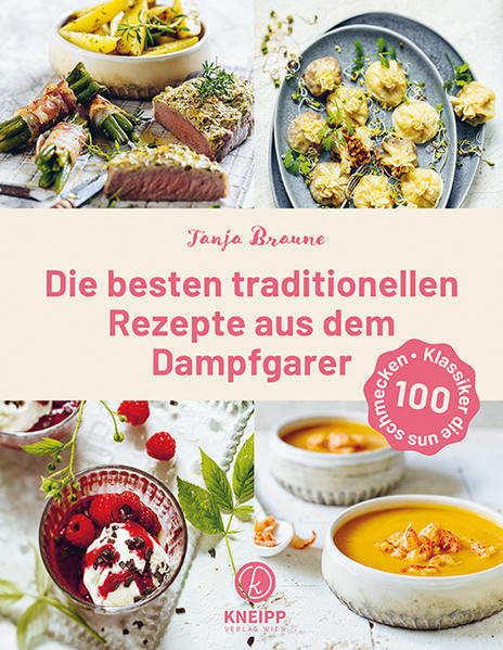 100 Klassiker aus dem Dampfgarer - ideal für die Alltagsküche! Eintöpfe, Suppen, vegetarische Gerichte, Knödel, Süßspeisen und Fleischgerichte von Huhn bis Rind: All das kann einfach und schnell im Dampfgarer zubereitet werden! Die Klassiker der traditionellen Küche werden so aromastark, zart und köstlich, dass selbst geschickte Köche mit heißen Pfannen das Nachsehen haben. Die Gesundheitsjournalistin und begeisterte Köchin Tanja Braune liefert mit Rezepten für Rinderrouladen, Buchteln oder Heiße Liebe den Beweis, dass diese im Dampfgarer wunderbar gelingen können - und dabei gesünder und nährstoffreicher werden. Die Handhabung des Dampfgarers ist kinderleicht, die meisten Speisen werden von allein fertig, oftmals lassen sich sogar ganze Menüs in einem einzigen Durchgang zubereiten. Auch zum Aufwärmen gibt es nichts Besseres: Im Dampfgarer kann nämlich nichts anbrennen!