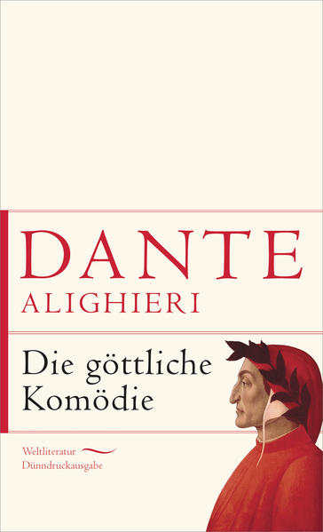 Dantes 'Komödie', die erst Boccaccio 'göttlich' genannt hat, schildert eine Reise durch die drei Reiche des Jenseits. Durch Hölle und Fegefeuer führt den Autor, der zugleich seine eigene Hauptfigur ist, der römische Dichter Vergil. Durch das Paradies führt ihn seine bezaubernde Jugendfreundin Beatrice. Ihr Ziel ist die Erkenntnis der Liebe und die Anschauung Gottes. Auf ihrem Weg begegnen sie den zahllosen Seelen der Verstorbenen, die von ihrem Schicksal auf Erden berichten, darunter berühmte historische Persönlichkeiten wie Barbarossa, Horaz und Ovid.