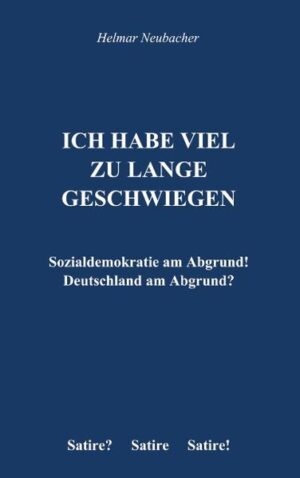 Das Buch „Ich habe viel zu lange geschwiegen…“ gibt den Frust eines deutschen ehemaligen Gewerbelehrers über die bundesdeutsche politische Landschaft wieder, vier Monate vor der Wahl zum 18. deutschen Bundestag am 22. September 2013. Bodenlose Hilflosigkeit angesichts des Niedergangs einer großen Partei, der SPD, und der Verlust des Sinnkompasses aller politischen Akteure werden anhand verschiedener Beispiele beschrieben. Dazu stellt der Autor die folgenden Fragen und gibt auch Antworten: - Wen soll ich zum nächsten Bundestag wählen? - Ist die SPD noch meine Partei - ein Hort des „Kleinen Mannes“? - Wo sind die politischen Vorbilder von heute und morgen? - Sind Kurt Schumacher, Willy Brandt und Helmut Schmidt bereits vergessen? - Was ist aus dem Anspruch der SPD geworden: …Gerechtigkeit und Gleichheit für alle durch „Demokratischen Sozialismus“ als Hort der Freiheit? Zurück bleibt die Hoffnung auf Engagement und eine neue Ehrlichkeit nachwachsender Generationen im politischen Betrieb Berlins. Sinnstiftend für die Zukunft werde dann der Rückgriff auf den „Demokratischen Sozialismus“ des Godesberger Programms der SPD von 1959 sein, gültig auch für Bundestagswahlen über 2013 hinaus. Neubacher legt ein Buch vor mit vielen interessanten, wegweisenden Ideen für die Bewältigung von Vergangenheit und Gegenwart auf dem steinigen Weg in eine bessere Zukunft - ein Buch, trotz aller traurigen Realitäten, auch gewürzt mit beißender politischer Satire.