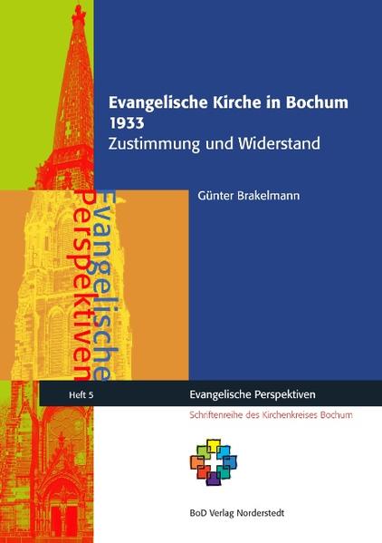 Im Rahmen ihrer Bildungsarbeit erinnerte die Evangelische Stadtakademie Bochum in Kooperation mit dem Evangelischen Kirchenkreis Bochum im Januar und Februar 2013 an die Machtübernahme der Nationalsozialisten vor 80 Jahren. Dazu gehörten ein Vortrag und ein Seminar des Bochumer Theologen und Sozialethikers Prof. Dr. Günter Brakelmann, einem der besten Kenner des deutschen Widerstandes sowie der Kirche in der Zeit des Nationalsozialismus. Im Zentrum stand die Frage, wie sich die Evangelische Kirche in Bochum vor achtzig Jahren zur Machtübergabe an Adolf Hitler und zum Aufbau des NS-Systems politisch und kirchlich verhalten hat. Der vorliegende Band dokumentiert diese beiden Veranstaltungen. Entfaltet wird ein quellenorientiertes und differenziertes Panorama der kirchlichen Szene in Bochum im Jahr der „Zeitenwende“ 1933. Die Kirche hat es in der NS-Zeit nicht gegeben, auch und besonders nicht in Bochum. Die Evangelische Kirche in Bochum spaltete sich 1933/34 und findet erst 1945 zur Einheit zurück. Sie existierte nur noch in ihren unterschiedlichen Lagern. Die Optik und Akustik hatten zunächst die Deutschen Christen, die sich in der Kirche als „SA Jesu Christi“ verstanden. Ihnen gegenüber bildete sich jedoch noch im selben Jahr theologischer und kirchenpolitischer Widerstand, der zu einer der ersten Gruppen der späteren Bekennenden Kirche führte. Bereits 1933 wurden in Bochum zwei Bekenntnisse von kirchengeschichtlichem Rang gegen den religiösen Geist der Deutschen Christen formuliert.