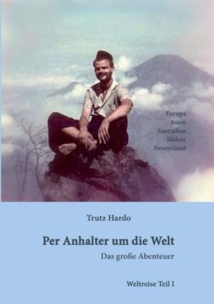 Trutz Hardo unternahm im letzten Drittel des 20. Jahrhunderts eine Reise per Anhalter um die ganze Welt. In diesem 1. Teil schildert er den oft mühsamen Weg bis Indien, wo er Lehrer an einer tibetischen Schule war, mit Mönchen der Jains zusammenlebte und von einem Elefanten gejagt wurde. In Thailand entkam er nur knapp der Kugel eines chinesischen Mafioso, und auf einem Segelschiff nach Timor wurde er von gefährlichen Windhosen überrascht. In Australien arbeitete er als Baggerfahrer im Busch, als Rausschmeißer in Sydney, als Kellner und als Buchverkäufer. Als solcher avancierte er zum besten Verkäufer und gewann eine Flugreise nach Bangkok. In Neuseeland begann er als Kartoffelaufleser und endete als hochbezahlter Manager, bevor er seine Weltreise fortsetzte. Der erste Teil endet auf Tahiti. Dieser 1. von insgesamt 4 Bänden ist gespickt mit Abenteuern, wie sie spannender nicht sein können und wie sie dem heutigen, abenteuerlustigen Erdenbürger vermutlich kaum noch möglich sind.