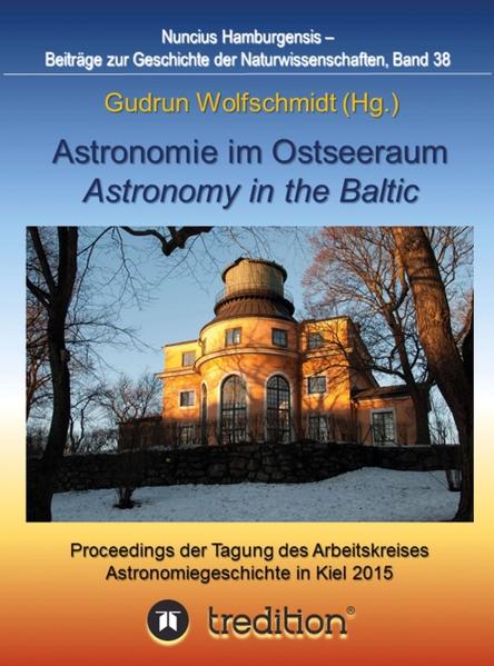 Zum Werk Astronomie im Ostseeraum trugen 32 Autoren bei. Bedeutende Sternwarten im Ostseeraum und besonders die kulturgeschichtlich interessanten Astronomischen Uhren, typisch für den Hanseraum, oder der Gottorfsche Globus werden vorgestellt. Berühmte Astronomen waren: Nikolaus Copernicus in Frauenburg, Tycho Brahe auf der Insel Hven, Longomontanus und Ole Roemer in Kopenhagen, Johannes Hevelius in Danzig, Joachim Jungius in Lübeck und Rostock, Friedrich Georg Wilhelm von Struve in Dorpat und St. Petersburg, Friedrich Wilhelm Bessel in Königsberg und viele mehr. Während die ersten Sternwarten durch Mäzene gefördert wurden wie der Rundetårn in Kopenhagen, gab es ab dem 17. Jahrhundert auch Privatsternwarten (Danzig / Gdansk, Remplin, Bothkamp) oder die Sternwarte der Navigationsschule Lübeck. Besonders die Universitäts-Sternwarten im Ostseeraum werden hier vollständig dargestellt. Nach der ältesten, der „Specula“ in Rostock (1662), gab es ab dem 18. Jahrhundert Uppsala (1741), Greifswald (1741 und 1775-1826), Lund (1749), Stockholm (1748/53), Vilnius (1753), Kiel (1769). Eine Blütezeit setzte im 19. Jahrhundert ein - in Zusammenhang mit den Landvermessungen - Struve Arc (1816 bis 1856) - und später mit dem Entstehen der Astrophysik: Dorpat / Tartu, Estland (1810), Königsberg / Kaliningrad (1810/13), Åbo / Turku (1818), Helsinki (1834), Pulkowa in St. Petersburg (1839). Im 19. Jahrhundert entstanden repräsentative Observatoriums-Neubauten wie Uppsala, Lund, Greifswald. Im Zentrum steht Kiel mit seiner maritimen Tradition und alten Universität (1665). Als erste Sternwarte wurde ein Turm des Kieler Schlosses von 1769 bis 1820 genutzt. Nach Kiel verlegt wurde 1872 die Altonaer Sternwarte. In Privatsternwarte Bothkamp bei Kiel stand die Wiege der Astrophysik. Das Institut für Theoretische Astrophysik und Sternwarte Kiel erlangte mit Albrecht Unsöld (1905-1995) und seiner Begründung der Theorie der Sternatmosphären internationale Anerkennung.