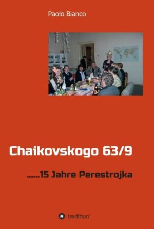 Chaikovskogo 63/9 ist eine Sammlung von Kurzgeschichten aus Paolo Bianco ‚Petersburger Zeit‘. Über Menschen, die er im Laufe der 15 Jahre kennen gelernt hat und Erlebnisse, die ihn faszinierten. Geschichten, die zwar vom persönlichen empfinden geleitet sind, aber die Lage des Landes und das Denken der Menschen in dieser Zeit der fast totalen Veränderung wiederspiegeln. Die Neugier der Russen über das was kommen würde, und die Gier der Ausländer über den Profit, den man aus der Situation ziehen könnte. Die Hoffnung der Bevölkerung, dass in sehr kurzer Zeit alles im Lande sich ändern würde ist zwar naiv gewesen, aber ohne diese Naivität, gepaart mit einem unendlichen Selbstvertrauen, hätten die positiven Entwicklungen nicht stattgefunden. Mit diesem Hintergrund, gemischt mit dem traditionellen russischen Humor, sind Geschichten entstanden, die sich anma?en die russische Seele erklären zu können