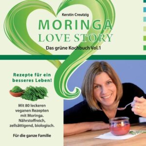 Der wahre Tausendsassa Moringa Oleifera besitzt eine enorme Vitalkraft und kann uns noch lebendiger machen. In Verbindung mit frischen, naturbelassenen und biologischen Erzeugnissen aus der Region, rohen gesättigten Fetten und bioligischen Superfoods, die mit einem besonderen Reichtum an Nähr- und Wirkstoffen ausgestattet sind, lassen sich herrliche Speisen zaubern. Die Rezepte sind frei von Milchprodukten, Industriezucker und Weißmehl und geben Hinweise zur gesunden Ernährung. Wer Moringa einmal ausprobiert hat, der will die spürbar neue Lebensenergie nicht mehr missen. Die Liebe zur Gesundheit und zu Moringa, die Lust am Kochen und die begeisterte Reaktion von der Familie, Freunden und Bekannten, haben dieses Kochbuch entstehen lassen. Frisches Obst und Gemüse sowie Moringa Oleifera und andere Superfoods stehen im Mittelpunkt. Dazu rohe gesunde Fette, die in Kombination zellsättigend wirken und dem Körper helfen, zu entgiften. Wissenswerte Informationen über den Nährwert der verwendeten Zutaten. Mit über 80 leckeren veganen Rezepten für grüne Smoothies, Frühstück, Suppen, Hauptgerichte, Süßes, Gebackenes und Aufstriche. Ohne die Verwendung von Industriezucker, Weißmehl und tierischen Produkten. Alle Rezepte sind günstig, einfach und schnell zuzubereiten, sämtliche Zutaten sind in jedem gut sortierten Bio-Supermarkt erhältlich. Das praktisches Ringbuchformat erleichtert die Handhabung beim Kochen.