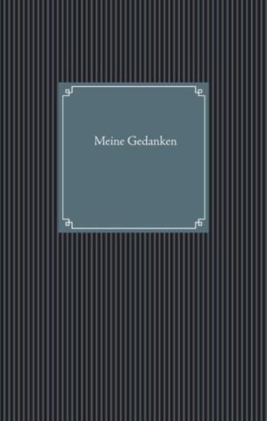 Dieses Gedanken-Tagebuch möchte gern Ihr Begleiter sein. Es ist angenehm gestaltet und hat viel Platz für all Ihre Ideen, Gedanken, Erfahrungen, Erlebnisse, Erkenntnisse, Wünsche, Hoffnungen und Pläne. Tragen Sie hier Ihre ganz persönlichen Gedankenschätze zusammen und nichts geht mehr verloren. "Meine Gedanken" ist gibt es als gebundene Ausgabe und als Paperback. - 112 cremefarbene Seiten, dezent grau liniert - mit Lesebändchen (nur gebundene Ausgabe) - im Format: 14 x 22 cm - mit ausgewählten Zitaten - mit 2 Zeichnungen und Impulsgedanken des Autors zum Thema Selbstentwicklung Besonders Empfehlenswert für Tagebuchliebhaber/innen, Menschen in Veränderungssituationen, als Begleitbuch für Coaching, Beratung oder als Therapietagebuch.