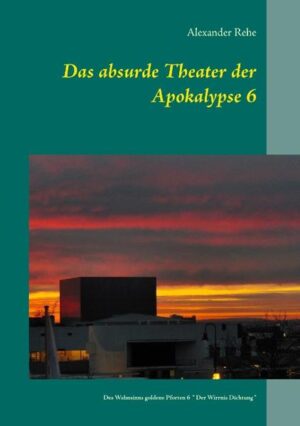 Der sechste Teil des Zyklus "Das absurde Theater der Apokalypse" setzt die Thematik um Alex und Kobaldur Perplastik fort und vertieft die Gedankenkomplexe zunehmend. Hier wird der politischen Perspektive breiten Raum gegeben und Alex Weltanschauung und seine Verirrungen kumulieren zu einer Dichtung, die sowohl Wirrnis als auch klare Momente deutlich gegeneinander ausspielt...