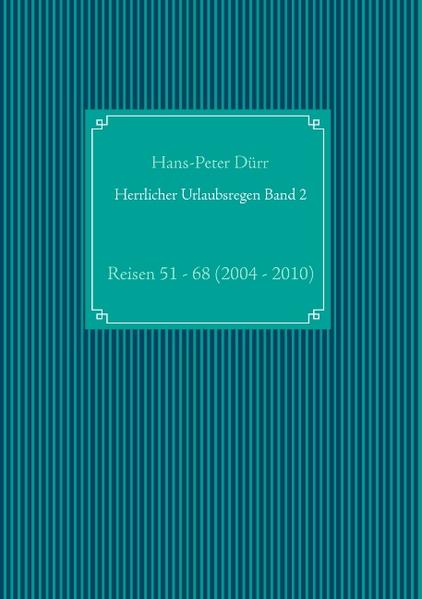 Wenn man 83 Länder (nach den aktuellsten politischen Grenzen) unserer schönen Erde bereist hat, bleiben sicherlich viele schöne Dinge, aber auch viele Pannen als Erinnerung zurück. Diese verdienen es nach Meinung des Autors niedergeschrieben zu werden, um auch andere Globetrotter zu erfreuen oder auch nachdenklich zu stimmen. Von 1-Tages-Touren bis hin zu mehrwöchigen Kreuzfahrten habe ich unsere Erlebnisse in hoffentlich amüsanten Kurzgeschichten in Form eines Tagebuches in drei Bücher zusammengefasst und wünsche meinen Lesern viel Spaß, vielleicht auch an Bord eines Kreuzfahrtschiffes oder bei einer Bus- oder Bahnreise. Ich hatte das große Glück zusammen mit meiner Frau viele kleine und große Träume zu verwirklichen und konnte bisher alle unsere Reisen in guter Gesundheit zu Ende bringen. Wir hoffen natürlich, dass dies auch in der Zukunft so bleibt, denn trotz aller bereisten Länder gibt es immer noch weiße Flecken auf der Landkarte und wir möchten noch weitere, interessante Länder unserer schönen Erde bereisen. Es gab so gut wie keinen Urlaub ohne Regen, aber der Regen im Urlaub ist meistens ja viel, viel schöner als zu Hause und macht einem viel weniger aus, daher wählten wir den Titel „Herrlicher Urlaubsregen“. Dieser Band 2 der Trilogie enthält u. a. die Berichte über unsere 4wöchige Kreuzfahrt durch die Südsee, die 5wöchige Kreuzfahrt rund um Südamerika, 14tägige Ostseekreuzfahrt, Flusskreuzfahrten in Russland, auf der Donau und auf dem Rhein, Kreuzfahrten Karibik- und Mittelamerika, Südnorwegen, Westafrika u.v. m.