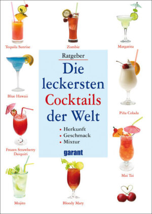 Die wichtigsten Informationen über Sorten, Zutaten, Aussehen, Geschmack und Wirkung. Praktische Tipps über Zubereitung, Garnierung, Varianten mit und ohne Alkohol sowie Serviervorschläge. Geschichten und Anekdoten rund um Erfinder, Namensgeber, berühmte Cocktailgenießer, Land und Leute sowie ein kleines Cocktailglossar.