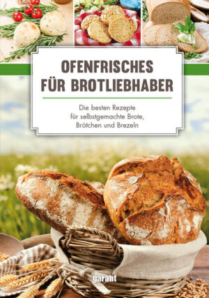 Herzhaftes Bauernbrot, deftiges Landbrot, knuspriges Ciabatta oder dunkles Roggenbrot, Kornspitz, Milchbrötchen, Mohnhörnchen oder Sesambrezeln, schon bei dem Gedanken wird es jedem warm ums Herz. Wir haben für Sie 100 herrliche Rezepte gesammelt und ausprobiert. Alle Rezepte sind übersichtlich zusammengestellt, durchgehend mit farbigen Abbildungen versehen und Schritt für Schritt erklärt. Ein ausführlicher Ratgeberteil, der viele Tipps und Tricks verrät, garantiert den Erfolg. Gutes Gelingen und viel Spaß beim Kochen und Genießen.