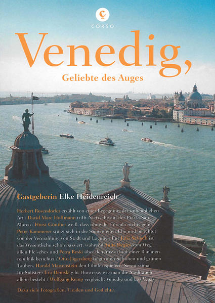 Herbert Rosendorfer erzählt von einer Begegnung der unheimlichen Art / David Mare Hoffmann trifft Nietzsche auf der Piazza San Marco / Horst Günther weiß, dass ohne die Fórcola nichts geht / Peter Kammerer stürzt sich in die Szenen einer Ehe und berichtet von der Vermählung von Standt und Lagune / Für Julia Schoch ist das Wesentliche schon passiert, während Anna Degler vom Weg allen Fleisches und Petra Reski über den Ausverkauf einer Bananenrepublik berichtet / Otto Jägersberg folgt roten Schuhen und grünen Tauben, Harald Martenstein den Filmfestspielen / Serenissima für Solisten: Eva Denski gibt Hinweise, wie man die Stadt auch allein besteht / Wolfgang Kemp vergleicht Venedig und Las Vegas. Dazu viele Fotografien, Tiraden und Geschichte.