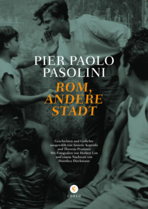 Diese Texte über Rom aus den 50er und 60er Jahren - die hier zum ersten Mal ins Deutsche übersetzt erscheinen - sind Pasolinis 8 berührende Liebeserklärungen an die 'grande metropoli popolare' und ihr poetischer Abgesang. Pasolini erzählt von seiner Liebe zu dieser Stadt, die sich aber durch den aufziehenden 'Zentralismus des Konsumismus' schon zu seinen Lebzeiten veränderte: eine Liebe mit unglücklichem Ausgang. Ein“Muss“ für alle Pasolini-Leser, das „Soll“ für all jene, die hinter Roms Gegenwartskulisse schauen wollen. Die Fotografien von Herbert List aus der Entstehungszeit der Texte geben dem Buch seine besondere Atmosphäre. Dorothea Diekmanns Nachwort berichtet von der unerfüllten Liebe Pasolinis zur Ewigen Stadt.