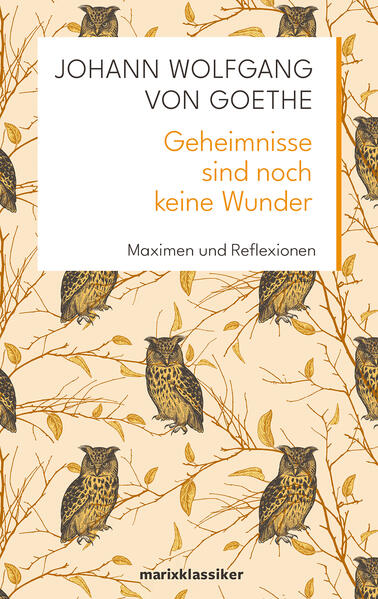 Wer denkt, Deutschlands größter Dichter hätte sich allein mit dem Faust seinen Platz in der Weltliteratur erschrieben, der irrt. Ob es sich um Fragen zu Gott und Natur, Gesellschaft und Geschichte, zum Verhältnis von Denken und Handeln oder zur Rolle der Literatur in der Lebenswirklichkeit des Einzelnen dreht: Auch noch Jahrhunderte, nachdem der Dichter gelebt hat, halten seine Maximen und Reflexionen für jeden von uns Antworten bereit. Denn wie in einem Brennspiegel wird hier mit kristalliner gedanklicher Schärfe und äußerster sprachlicher Präzision gearbeitet. Es sind Kleinode menschlichen Denkens und beispiellose Zeugnisse einer immer wieder neuen sprachlichen Annäherung an den Menschen an sich und an das große Rätsel unserer Existenz. Die Anthologie versammelt Sentenzen über die menschliche Natur, über Philosophie und Religion, Geschichte und Gesellschaft, Kunst und Wissenschaft und vieles mehr.