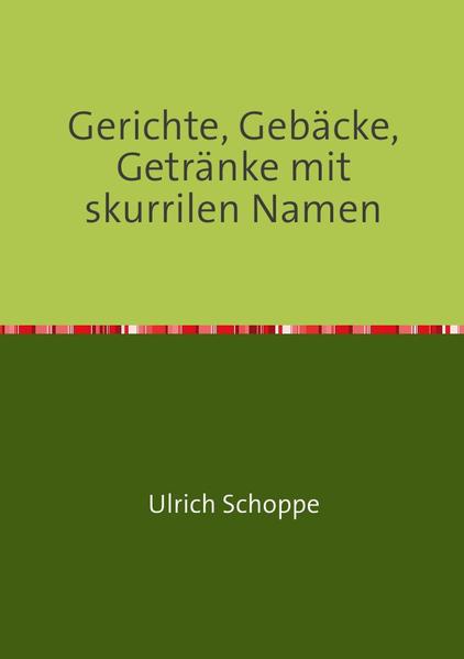 In diesem Büchlein sind Rezepte für Gerichte, Gebäcke und Getränke gesammelt worden, die alle nicht alltägliche, interessante und ungewöhnliche, eben skurrile, Namen aufweisen. Wissenswerte Hinweise auf die Entstehung der Namen oder denkbare Begleitumstände zur Namensgebung ergänzen die Rezepturen. Es wird kein Anspruch auf Vollständigkeit erhoben. Eine weitere Sammlung wäre sicherlich anzulegen.