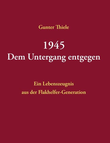 "Wir können untergehen. Aber wir werden eine Welt mitnehmen", sagte Hitler im Januar 1945. Zu dieser Zeit wurde der Autor 18 Jahre alt und mußte in einen Krieg ziehen, von dem er längst wußte, daß er verloren war: Dem Untergang entgegen! - Noch war alles nicht geschehen, was Joachim Fest in seiner historischen Gesamtschau "Der Untergang" so glänzend umrissen hat: Eine der größten Katastrophen unserer Geschichte. Von Hitler hörten wir nichts mehr. Aber die Machtstrukturen funktionierten noch, bis es hieß: Hitler ist tot! - Kapitulation im Kessel von Berlin: Das Kriegsende war da, aber noch nicht die endgültige Befreiung. - In den "Wegen der Erinnerung" habe ich nach meiner Heimkehr spontan niedergeschrieben, was nicht zu erzählen war. Dieser unmittelbare Augenzeugenbericht sagt viel aus über unsere Erlebnisse zwischen Hoffnung und Enttäuschung - und auch über die Gemeinsamkeiten in unserer "Flakhelfer-Generation". Mit dem Abstand des Historikers habe ich dieses Lebenszeugnis eingeordnet in unsere Geschichte während der NS-Zeit. Wichtig war die Erfahrungswelt der Kindheit, in der noch viel vom Frieden die Rede war. Sie ist in der "Vorgeschichte" auch in Familienzeugnissen dokumentiert und kommentiert. Den Abschluss bildet die "Nachlese unter Freunden", welche den Blick erweitert auf andere Schicksale - und Übergänge zur Nachkriegszeit.