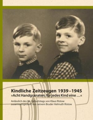 »Ich bin ein kindlicher Zeitzeuge der letzten Kriegsjahre« hatte der ehemalige Erste Bürgermeister der Hansestadt Hamburg, Hans Ulrich Klose (Jahrgang 1937), bei seiner Abschiedsrede im Bundestag gesagt. Der Begriff hat dem Autor so gut gefallen, dass er ihn als Titel für diese kleine Schrift gewählt hat. Sie erzählt die Geschichte, wie zwei Berliner Jungen der Jahrgänge 1933 und 1934 zwischen ihrem vierten und elften Lebensjahr den Zweiten Weltkrieg erlebt haben. Mit all ihren bedrohlichen Erfahrungen wie der totalen Zerstörung eines Nachbarhauses durch eine englische Luftmine in Berlin oder den schrecklichen Tagangriffen der amerikanischen Bombengeschwader auf München, denen sie vom Hohen Peißenberg in Oberbayern aus ohnmächtig zusahen. Oder wenn Sie sich nach den nächtlichen Fliegerangriffen in Berlin mit ihren Freunden trafen, um am nächsten Tag Granatsplitter zu sammeln. Dazwischen das tödliche Spiel mit Handgranaten, das gerade noch einmal gut ausgegangen war. Helmuth Ristow wurde 1933 in Berlin geboren. Schule und Studium in Berlin, Oberbayern, Karlsruhe und Tübingen. Auslandsreisen nach England, Frankreich und Mexiko. Nach dem frühen Tod des Vaters leiteten er und sein Bruder von 1961 bis 1994 die Firma Dr. Alfred Ristow in Karlsruhe, die zu einem der führenden Fachfirmen für elektrische Sicherheitstechnik ausgebaut wurde. Danach gründete er mit seiner 2007 verstorbenen Frau Hannelore auf dem Rittnerthof in Karlsruhe-Durlach einen Reitbetrieb. 2012 erschien sein erstes Buch: »Mit Sicherheit Erfahrung …« - die Geschichte der Firma Ristow-Alarmanlagen. Mit seiner Frau Manuela lebt er teils in Karlsruhe, teils in Ascona am Lago Maggiore. Ristow befasst sich vorwiegend mit historischen Studien. In Kürze wird sein drittes Buch erscheinen: Gut Rittnerthof - Geschichte und Geschichten. Er ist für jede Anregung zum Thema Kindliche Zeitzeugen über seine E-Mail-Adresse helmuthristow@aol.com dankbar.